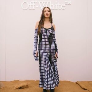 Shibori Geo Cycle Long Dress Cobalt Blue